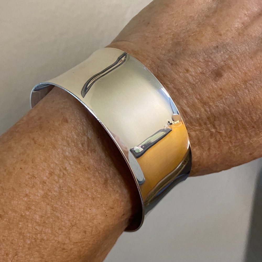 Sterling Silver Wide Cuff Bracelet | 925 Marked | 2.9 cm Wide |  26.4grams